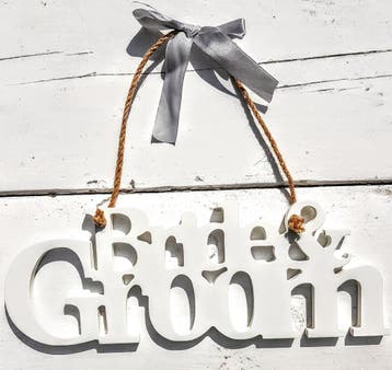 Houten letterbord Bride & Groom, Verzenden, Nieuw, Versiering, Geboorte of Huwelijk