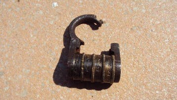 Hangslot Antiek - Oud combinatieslot, Antiek en Kunst