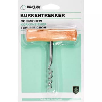 Benson Kurkentrekker met houten greep - Compact en multif..., Ophalen of Verzenden, Nieuw