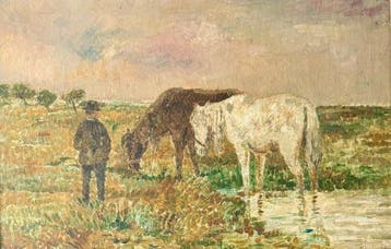 Adolf Hölzel (1853-1934) - Dachauer Moos - vermutlich, Antiek en Kunst