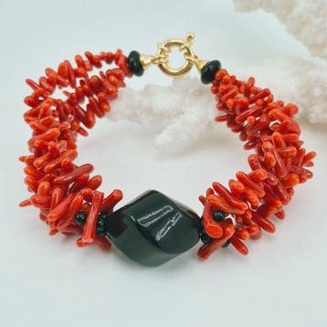 Bloedkoraal - Zilver, Verguld - Armband - CORALLO