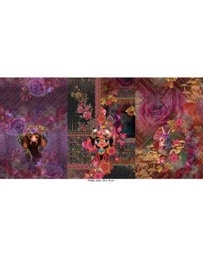 French Terry Paneel Abstract Roze, Hobby en Vrije tijd, Stoffen en Lappen, Nieuw, Roze