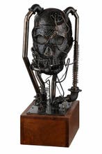 Staande lamp - Metaal, Hout - Unieke Metal Schedel