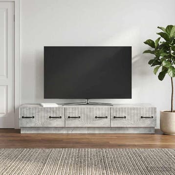 vidaXL TV-kast met lade Betongrijs 147 x 34,5 x 27 cm, Minder dan 50 cm, Verzenden, Nieuw, Minder dan 100 cm