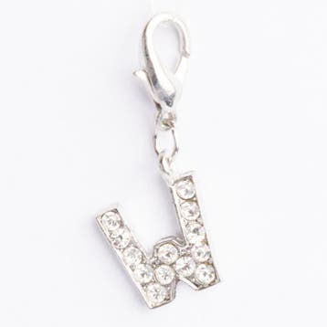 Be Charmed letter W bedel met karabijnsluiting zilver met..., Ophalen of Verzenden, Nieuw, Bedel