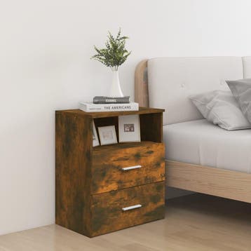 vidaXL Nachtkastjes 2 st 50x32x60 cm gerookt eikenkleurig, Minder dan 45 cm, Verzenden, Nieuw, 55 tot 70 cm