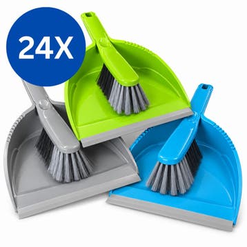 Stoffer en Blik – 24 Complete Sets – Blauw, Groen en Grijs, Ophalen of Verzenden, Nieuw