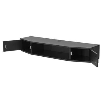 [en.casa] TV wandplank Tørring 17,5x110x30 cm zwart, Huis en Inrichting, Verzenden, Nieuw
