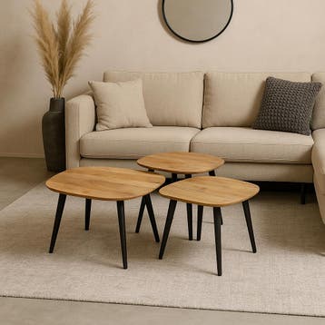 Salontafel Mangohout Luka Large, Verzenden, Nieuw, Industriële meubels, Overige vormen