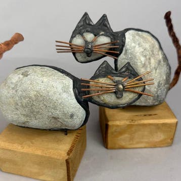 Jacek Drzymaa ( XX- XXI) - sculptuur, NO RESERVE- 2 CATS -, Antiek en Kunst