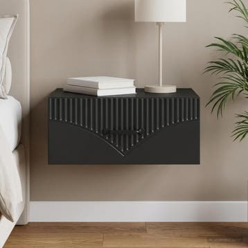 vidaXL Wandbeugel Bedkast Zwart 49 x 34,5 x 20 cm Bewerkt, Huis en Inrichting, Minder dan 45 cm, Verzenden, Nieuw, Minder dan 55 cm