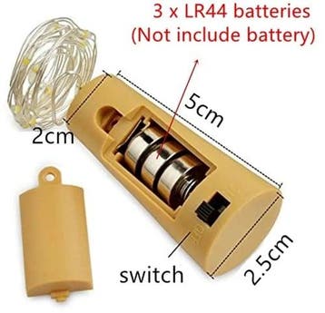 LED Fleskurk Warmwit 10 microleds 1 meter op batterij, Ophalen of Verzenden, Nieuw