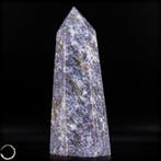Unicorn-Lepidolith Obelisk met rubelliet – zachte magie in