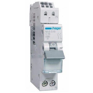 Hager Installatieautomaat 16A C-kar 1P+N, Ophalen of Verzenden, Nieuw