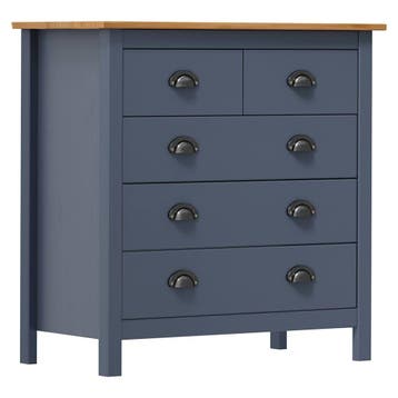 vidaXL Dressoir Hill 79x40x80 cm massief grenenhout grijs, Verzenden, Nieuw, 50 tot 100 cm, Grenenhout