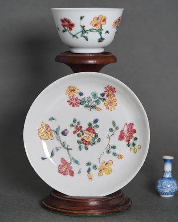 Kangxi (1662-1722) - Kop en schotel (2) - Buddhas Hand