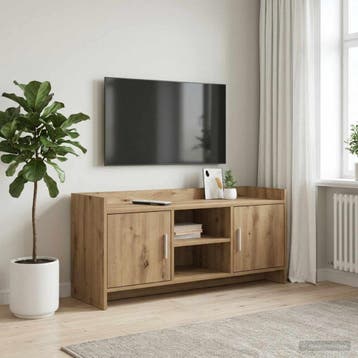 vidaXL TV-kast 102 x 33 x 47 cm Artisanaal eiken Bewerkt, Minder dan 50 cm, Verzenden, Nieuw, Minder dan 100 cm