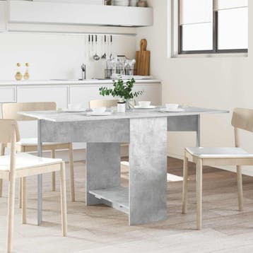 vidaXL Eettafel 138 x 70 x 73,5 cm Bewerkt hout Betongrijs, Huis en Inrichting, Tafels | Eettafels, Verzenden, Nieuw