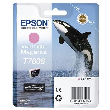Epson T7606 inktcartridge vivid licht magenta (origineel), Verzenden, Nieuw, Cartridge, Epson