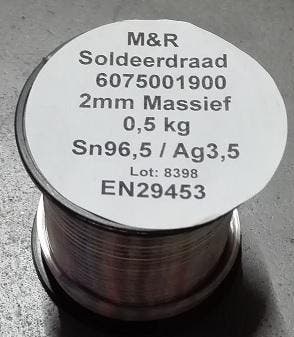Tin/Zilver soldeer-draad 2 mm 500gr, Ophalen of Verzenden, Nieuw