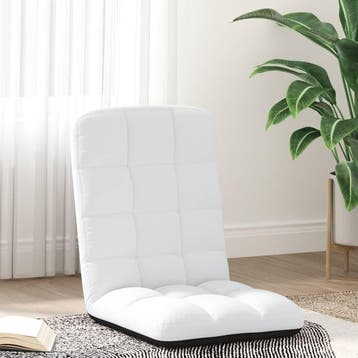 vidaXL Vloerstoel inklapbaar 71x51x62 cm stof wit, Verzenden, Nieuw, Wit