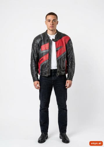 LOOKWELL Leren jassen Heren maat M Black with Red Vintage, Ophalen of Verzenden, Nieuw