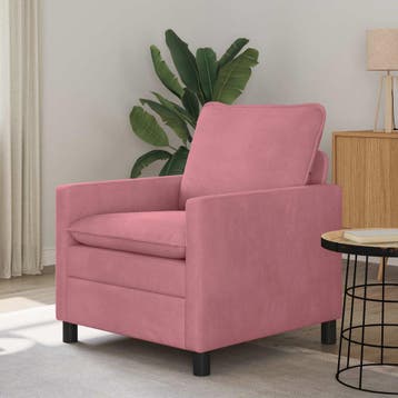 vidaXL Bank Roze 76 x 81 x 87,5 cm Fluweel, Huis en Inrichting, Banken | Bankstellen, Verzenden, Nieuw, Stof, Minder dan 150 cm