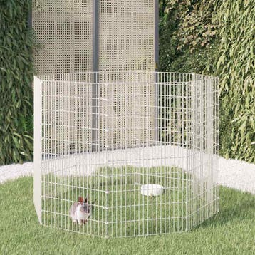 vidaXL Vrije uitloop dierenverblijf 8 panelen 54x100 cm, Verzenden, Nieuw