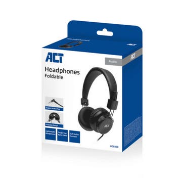 ACT Foldable Stereo Headphones with 3.5mm Audio Jack, Ophalen of Verzenden, Nieuw