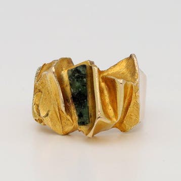 Ring - 14 karaat Geel goud - Zoisiet, Nieuw
