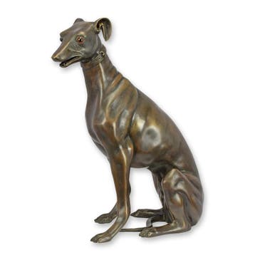 A BRONZE SCULPTURE OF A GREYHOUND (Beeldjes - Decoratie), Verzenden, Nieuw