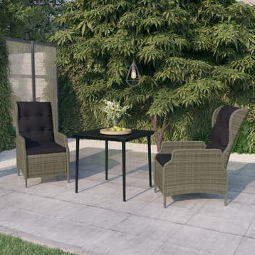 vidaXL 3-delige Tuinset bruin, Verzenden, Nieuw, 2 zitplaatsen, Tuinset
