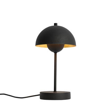 Retro tafellamp mushroom zwart met goud - Magnax Mini, Verzenden, Nieuw, Retro