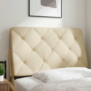 vidaXL Hoofdbordkussen 90 cm stof crèmekleurig, Huis en Inrichting, Verzenden, Nieuw, Crème, Stof