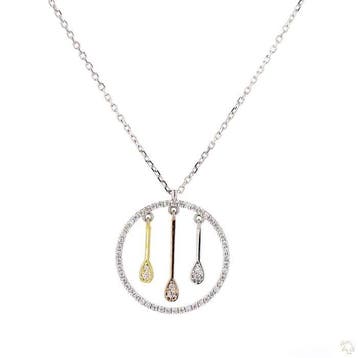 Ketting met hanger - 18 karaat Witgoud - 0.27ct. tw. Diamant