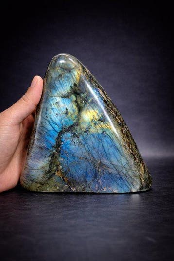 Prachtige Multi-Flash Labradoriet Vrijvorm – Blauw Goud en