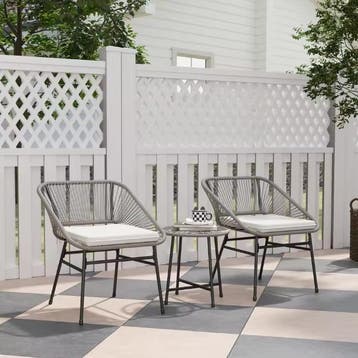 Polyrotan 2-persoons Balkonset met Stoelen, Tafel, Kussens, Verzenden, Nieuw