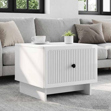 vidaXL Salontafel Hoogglans Wit 49 x 50 x 40 cm Bewerkt hout, Huis en Inrichting, Verzenden, Nieuw, Overige houtsoorten, 50 tot 100 cm