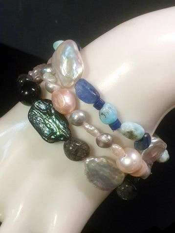 Themacollectie - 4-delige elastische armbanden en oorbellen,