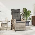 vidaXL Verstelbare tuinstoel Licht Grijs en Donker Grijs, Tuin en Terras, Tuinstoelen, Verzenden, Nieuw, Rotan