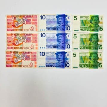 Nederland. - 9 Banknotes - Various Dates - PL23, PL47, PL71