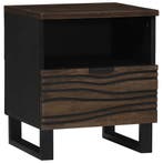 vidaXL Nachtkastje Walnotenhout 40 x 33 x 46 cm Bewerkt hout, Minder dan 45 cm, Verzenden, Nieuw, Minder dan 55 cm