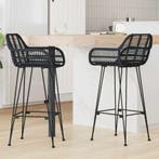 vidaXL Barkruk 2 pcs 55 x 52 x 105 cm Riet en IJzer, Huis en Inrichting, Barkrukken, Verzenden, Nieuw