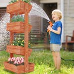 4-Laags Verhoogde Plantenbak | Nieuw | Massief Dennenhout, Tuin en Terras, Verzenden, Nieuw, Hout, Balkon