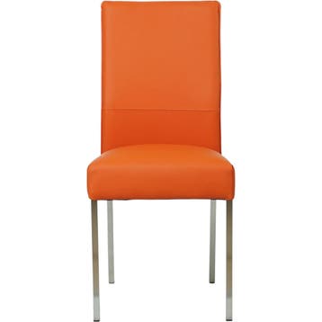 Leren eetkamerstoel Real - Toledo Orange (oranje) - Poten, Huis en Inrichting, Overige kleuren, Nieuw, Ophalen of Verzenden, Industrieel, Modern