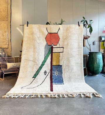Marokkaans Boujad tapijt – Handgemaakt Berber woltapijt –, Nieuw