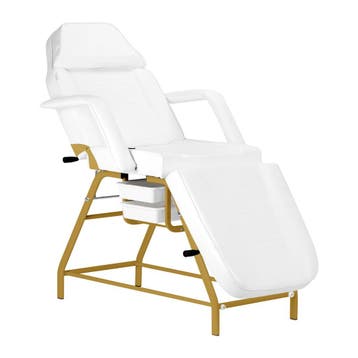 Behandelstoel 557G met Trays Goud–Wit – Luxe Salon, Ophalen of Verzenden, Nieuw