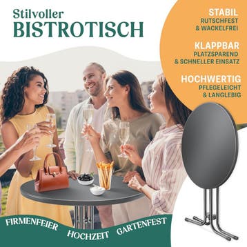 Statafel - Bartafel - Partytafel - 60 cm - Zwart - KESSER®, Verzenden, Zo goed als nieuw