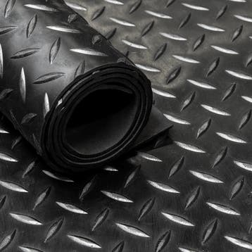 Rubber loper / rubbermat op rol – Diamant motief zwart – 3, Verzenden, Nieuw