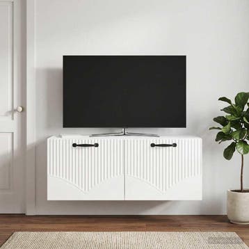 vidaXL Wandbeugel TV-kast Hoogglans Wit 78,5 x 31 x 30 cm, Minder dan 50 cm, Verzenden, Nieuw, Minder dan 100 cm